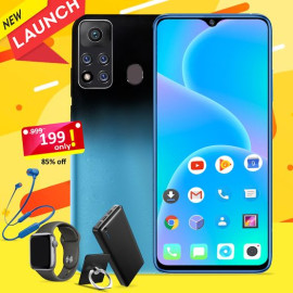 5 In 1 Bundle Offer, K Mouse S93, Smatphone, 4g, 32gb, 4gb, 13mp & 13mp, 6.0 ”inch, 20000mah Power Bank With 3 Usb Port With, Marca Digital Watch, Bluetooth Headset, Mobile Ring Holder, S93