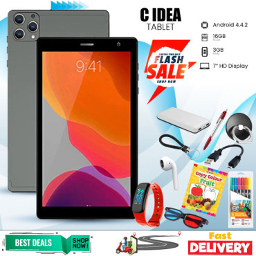 Combo Offer, C Idea CM531 Tablet 7 Inch, Android 4.4.2, 3GB, 16GB, 4G, Wi-Fi, Dual Core, Dual Camera