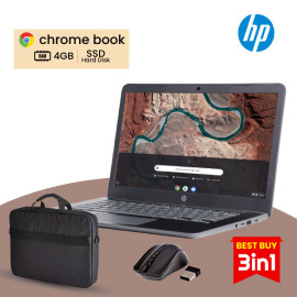 3 In 1 Combo Offer, HP Chromebook, 4GB Ram, 16 GB Ssd, 12 Inch Screen, Laptop Bag, With Mouse, HPG5