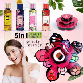 5 In 1 Combo Offer, Classics Butterfly Professional Makeup Kit, 4 Pcs Ever Sunshine Fragrance Mist 250ml  Perfumes, M93