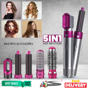 5 in 1 Hair Dryer Brush with Hair Volumizer,Hot Air Brush,Scalp Massager,Curler and Straightener for Women Hair Styling, TP51
