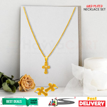 18K Gold Filled Cross Fashionable Necklace Set, C90