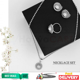 New Fashion Ethiopian Jewelry Set Pendant Silver Plated Necklace Set Fashion Circle Desig, E60