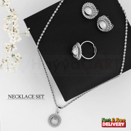 New Fashion Ethiopian Jewelry Set Pendant Silver Plated Necklace Set Fashion Circle Desig, E60
