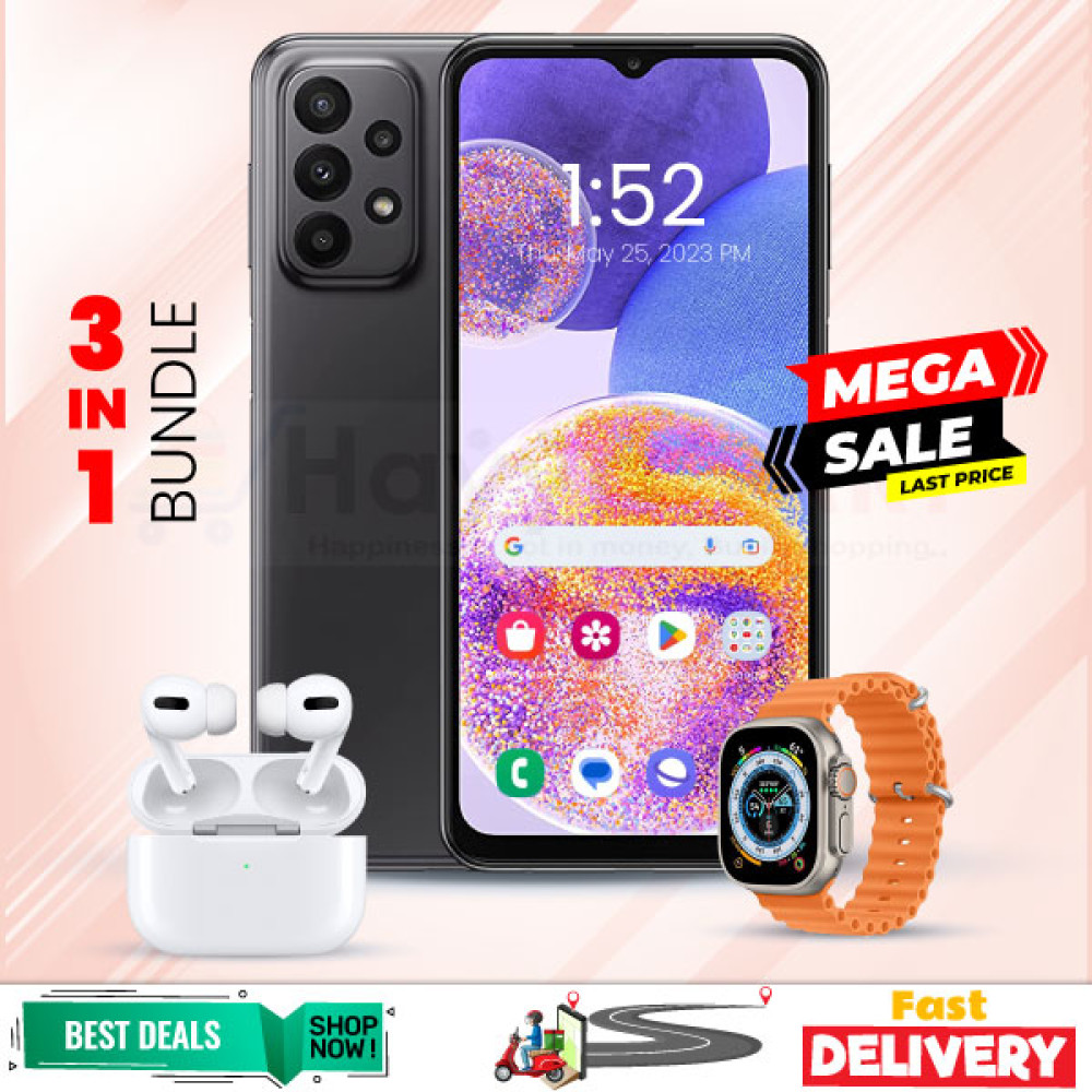 3 In 1 Bundle Offer, A73  Ultra Smartphone, I7 Plus Smart Watch, Air Pro 3 Bluetooth In-Ear Earbuds, A73