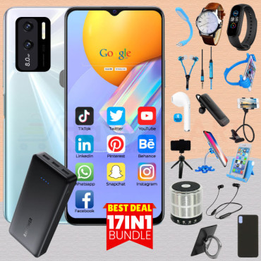 17 In 1 Offer, K Mouse S95, Smartphone, -4G-32GB-4GB-6 Inch-13mp- Powerbank,163 Bluetooth,yazol Watch,single I7,C200 Headset,bed Holder, Stand, Selfi Stand, Zipper,led Watch,ring Holder,ok Stand, Speaker,selfi,mp3,cover, KS95