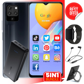 5 In 1 Bundle Offer, K Mouse S94, Smatphone, 4g, 32gb, 4gb, 13mp & 13mp, 6.0 ”inch, 20000mah Power Bank With 3 Usb Port With, Marca Digital Watch, Bluetooth Headset, Mobile Ring Holder, S94