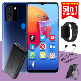 5 In 1 Bundle Offer, K Mouse S92, Smatphone, 4g, 32gb, 4gb, 13mp & 13mp, 6.0 ”inch, 20000mah Power Bank With 3 Usb Port With, Marca Digital Watch, Bluetooth Headset, Mobile Ring Holder, S92