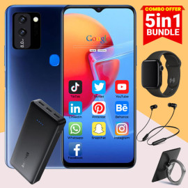 5 In 1 Bundle Offer, K Mouse S92, Smatphone, 4g, 32gb, 4gb, 13mp & 13mp, 6.0 ”inch, 20000mah Power Bank With 3 Usb Port With, Marca Digital Watch, Bluetooth Headset, Mobile Ring Holder, S92