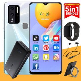 5 In 1 Bundle Offer, K Mouse S95, Smatphone, 4g, 32gb, 4gb, 13mp & 13mp, 6.0 ”inch, 20000mah Power Bank With 3 Usb Port With, Marca Digital Watch, Bluetooth Headset, Mobile Ring Holder, S95
