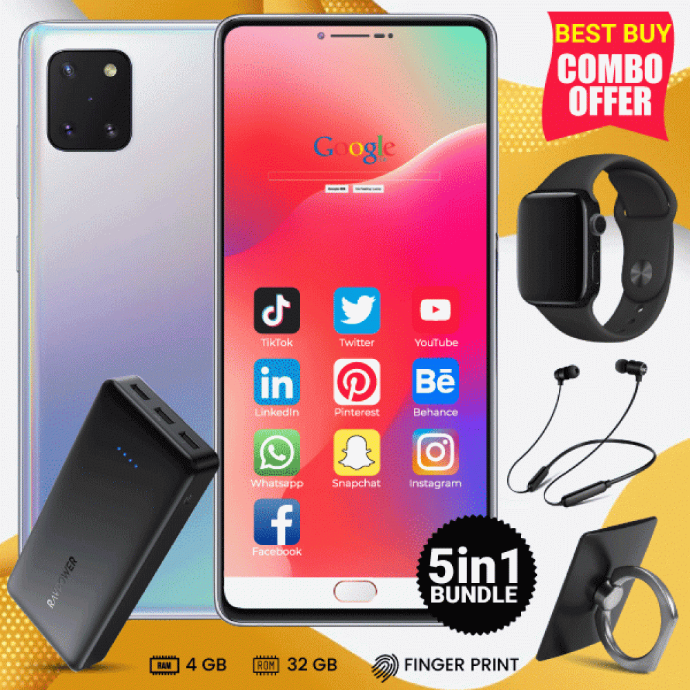 5 In 1 Bundle Offer, Letv X20 Smatphone, 4G, 32GB, 4GB, 13MP & 13MP, 5.5 ”inch, 20000mah Power Bank With 3 Usb Port With, Marca Digital Watch, Bluetooth Headset, Mobile Ring Holder, X20