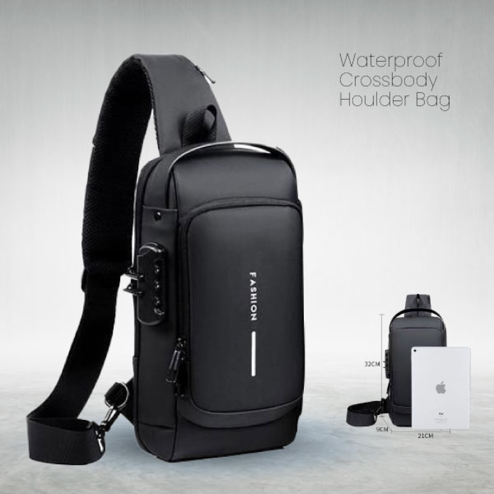 Sling Chest Bag Waterproof Crossbody Shoulder Bag Casual Daypack Rucksack with Number Lock, SD01