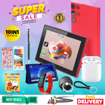 10 In 1 Bundle Offer,  Offer, Cidea Smart Tab, 7 Inch, Android 6.1, 16GB, GB DDR3, Dual Sim, Dual Core, Dual Camera With Accessories, 522