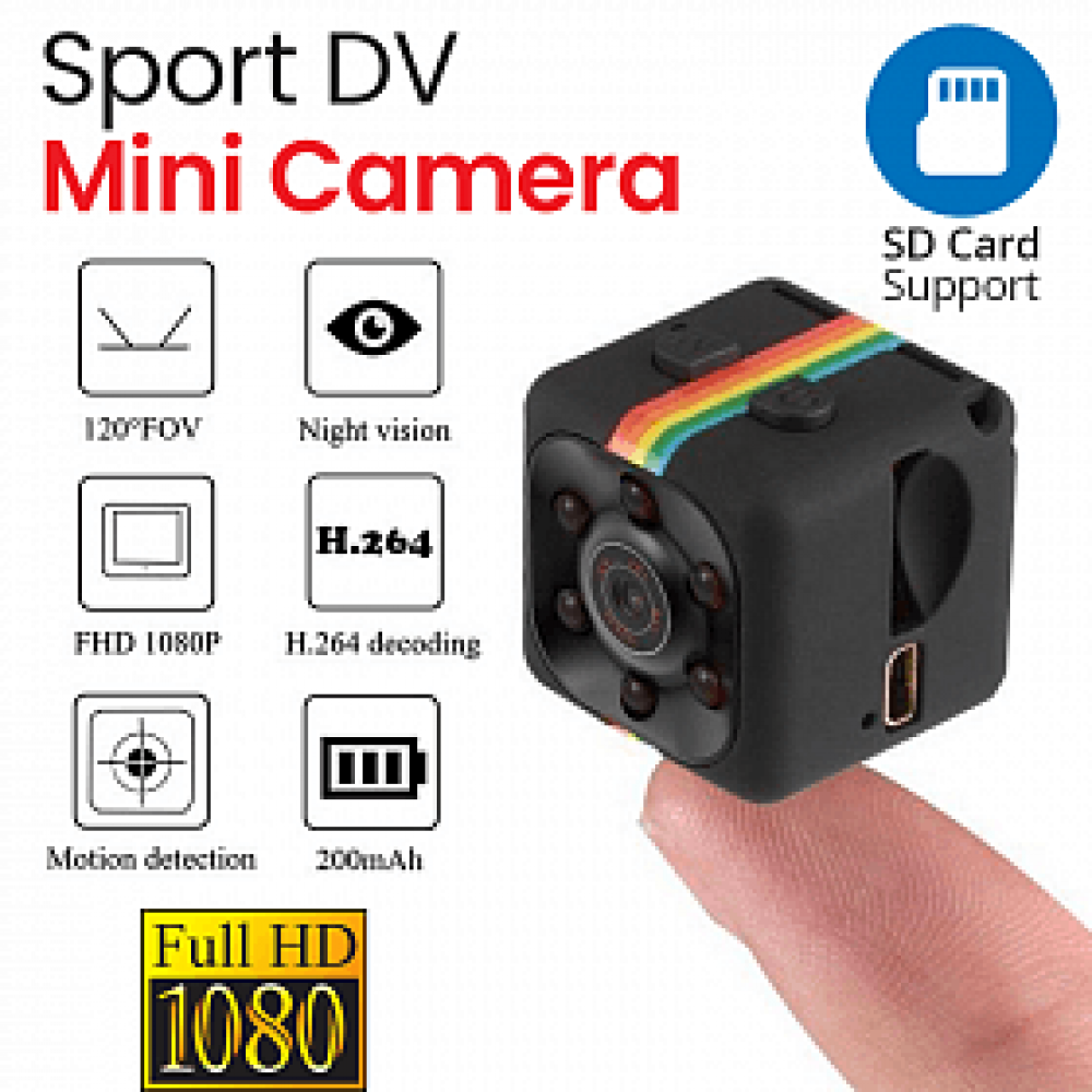 SQ11 Full HD 1920x1080 Sports Mini DV Camera / Digital Video Recorder With Infrared Night Vision, Motion Detector, TF Card Support
