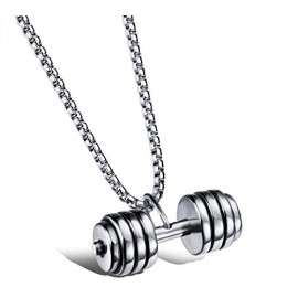 Fitness dumbbell barbell Pendant Necklace, G73