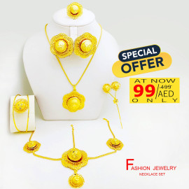 Milano New Fashion Ethiopian Jewelry Set Pendant Necklace Set Fashion Circle Design Gold Color, N40