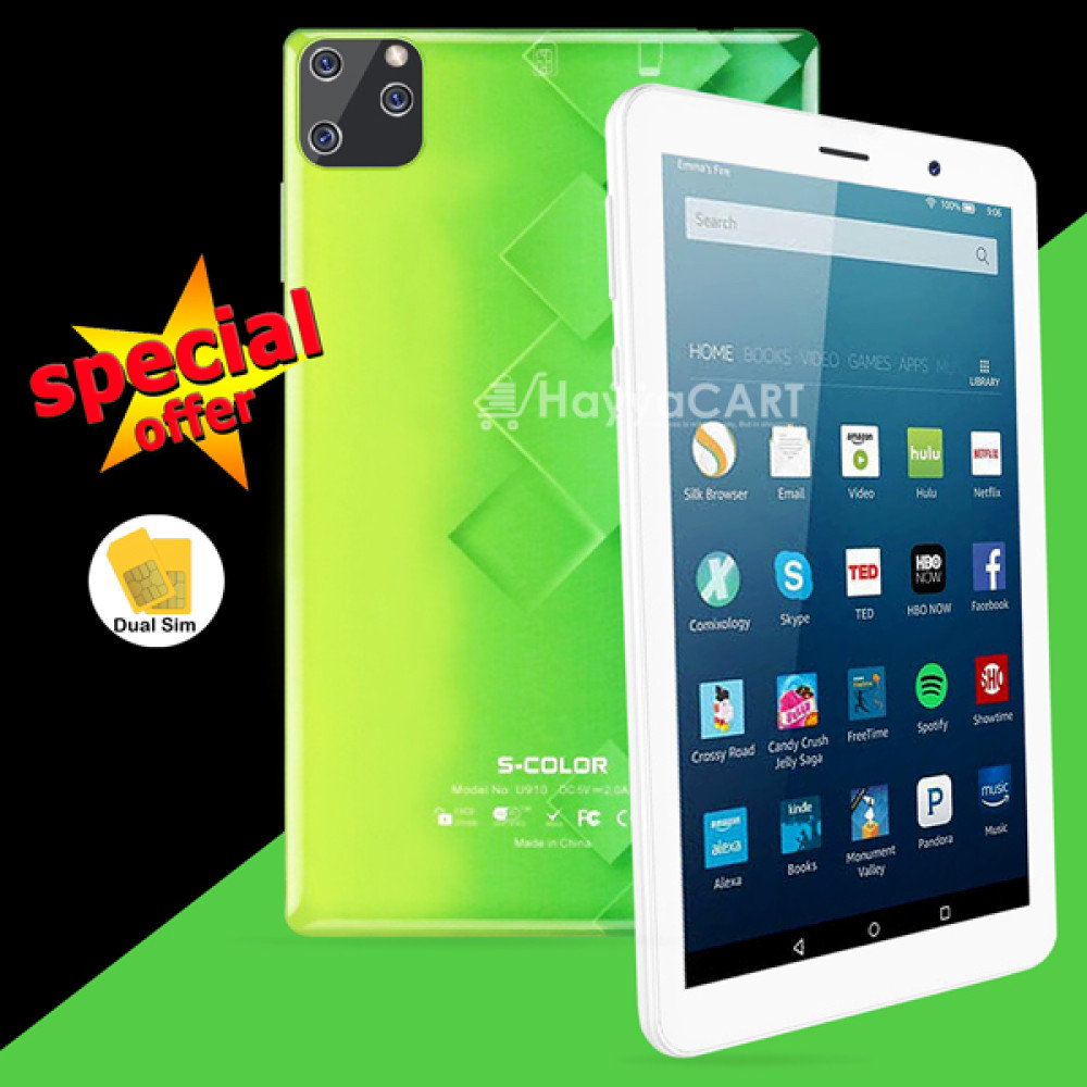 S Color U910, Dual Sim Tablets (Android 8.1,8.0 Inch, Gg+Wifi,32GB+3GB, U910