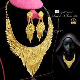 Nilanjan Arts 18K Gold Plated Indian Design Handmade Bridal Necklace Set Multi-Design, NA232