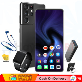 5 In 1 Bundle Offer, Discover S21 Ultra Smartphone, 4G -32GB - 4GB - 5.5'INCH - 13MP & 13MP, Dual Camera, Dual Sim, 20000mah Power Bank With 3 Usb Port With, Marca Digital Watch, Bluetooth Headset, Mobile Ring Holder, US21