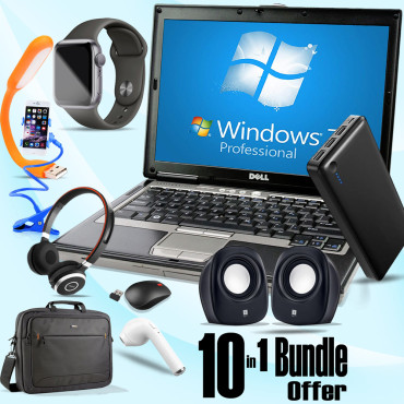10 In 1 Combo, Dell Latitude 620, 2GB, 160HDD, 15 Inch Led, Windows 7, 20000Mah Power Bank With 3 Usb Port With Tourch,  Laptpo Bag, Laptop Speaker, Usb Light, Mouse, Macra Watch,  Maxon Headset, I7 Single Bluetooth Headset, Mobile Ring Holder, D102