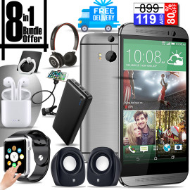 8 In 1 Combo, Discover A8 Cell Phone , Dual Sim, 2.0 Mp Camera, 4" Inch Touchscreen , Bison L2 Smartwatch, I7S Wireless Bluetooth Dual Earpod, Lenosed Speaker, 3 Port Power Bank, Power Headset, Ring Holder, Bed Mobile Holder, NM987