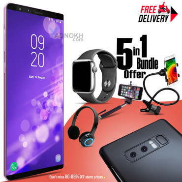 5 IN 1 BUNDLE OFFER, CRESCENT ROCK 2, SMARTPHONE WITH 4G, ANDROID 7.0,- 5.5'INCH -4G -32GB -4GB -DUAL CAMERA, DUAL SIM, MAXON HEADSET, MACRA WATCH, MOBILE ROTATING HOLDER, SELFI STICK, ROCK 2