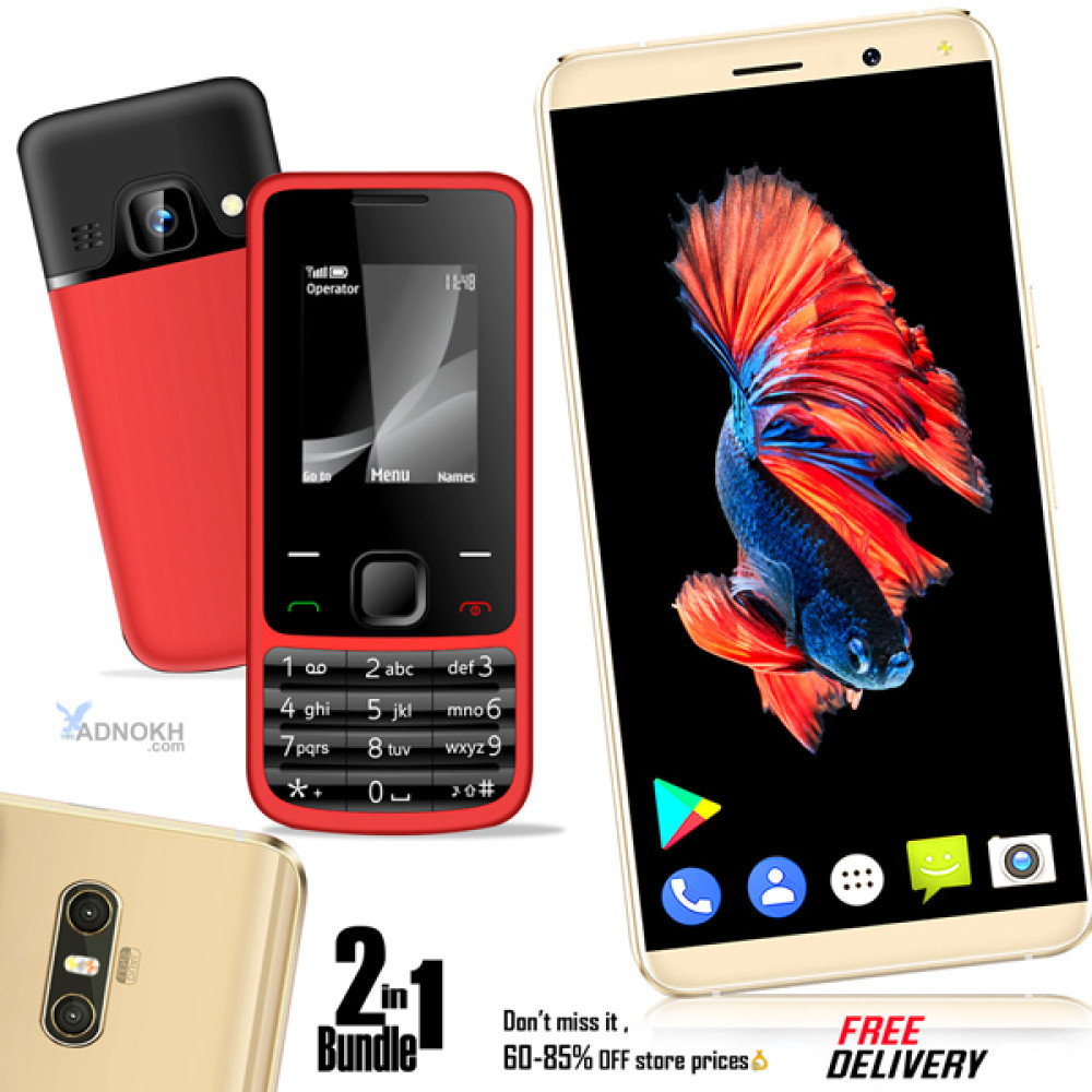 2 In 1 BUNDLE OFFER, K Mous K42, SMARTPHONE WITH 4G, ANDROID 7.0, 4.0 INCH HD LCD DISPLAY, ODSCN 6700 MOBILE PHONE, 1.77 INCH DISPLAY, DUAL SIM, CAMERA, K4