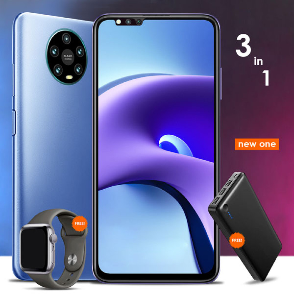 3 In 1 Bundle Offer, K Mouse S71 Smatphone, 4g, 32gb, 4gb, 13mp & 13mp, 5.5 ”inch, 20000mah Power Bank With 3 Usb Port With, Marca Digital Watch, S71