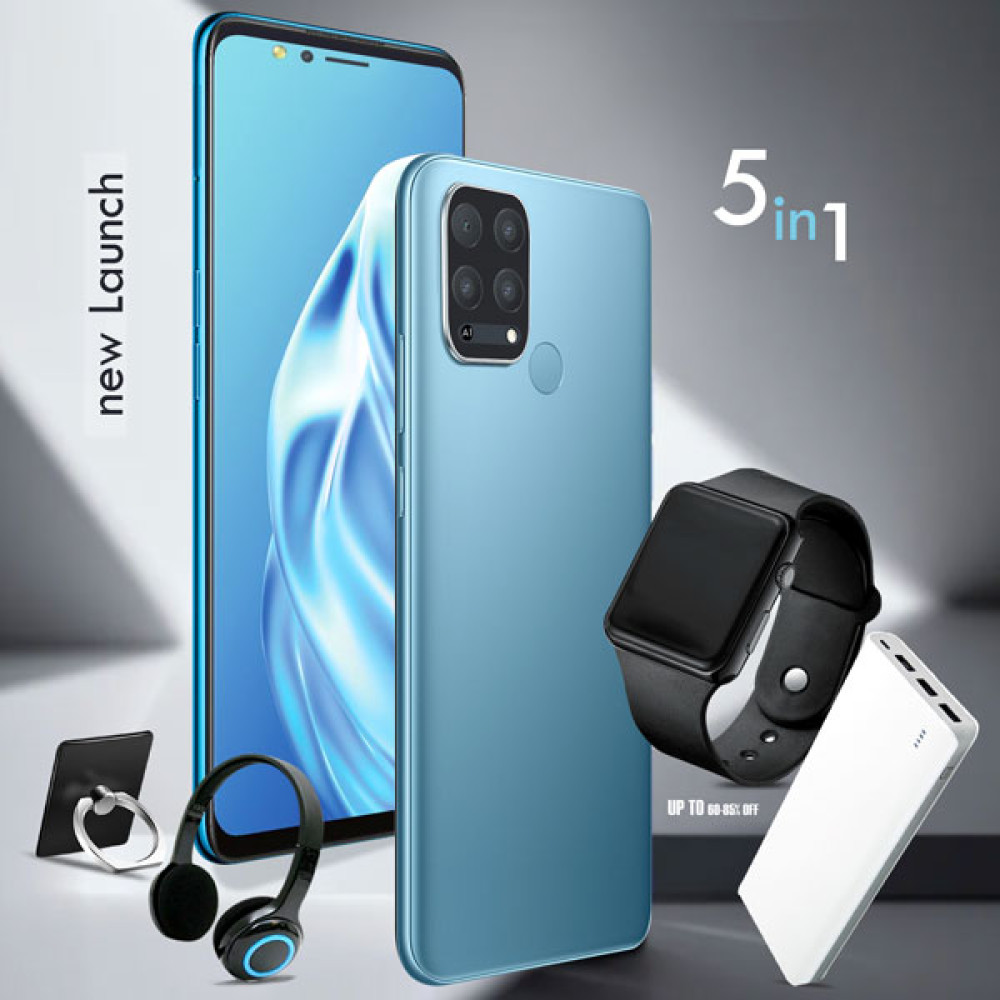 5 In 1 Bundle Offer, K Mouse S78 Smatphone, 4g, 32gb, 4gb, 13mp & 13mp, 5.5 ”inch, 20000mah Power Bank With 3 Usb Port With, Marca Digital Watch, Mason Headset, Ring Holder, S78