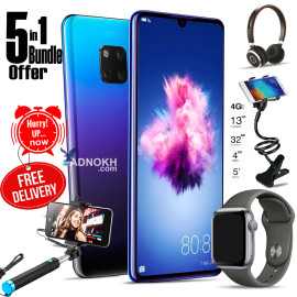 5 In 1 Bundle Offer, Discover Mate 20, Smartphone With 4G, Android 7.0 (Marshmallow), 5.0 Inch Hd Lcd Display 4Gb Ram, 32Gb Storage, Dual Camera, Dual Sim, Maxon Headset, Macra Watch, Mobile Rotating Holder, Selfi Stick, M20