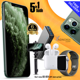 5 In 1 Bundle Offer, K Mouse 11 Pro Smartphone, 4G / Lte, Android 8.0 (Marshmallow), 5.5 Inch Hd Lcd Display, 2Gb Ram, 32Gb Storage, Dual Camera, Dual Sim, 20000 Mah Power Bank, I7S Bluetooth Dual Earpod, Macra Watch Selfie Stick, SKPRO