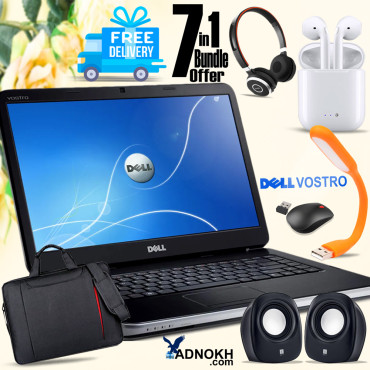 7 In 1 Bundle Offer, DELL VOSTRO 1500, Core 2 Duo, 2GB, 160GB Hdd, Dvdrw, 15.4, Windows 7, Laptop Bag, I7 Bluetooth Headsets, Usb Led Light, Laptop Speaker, Mouse, Headset