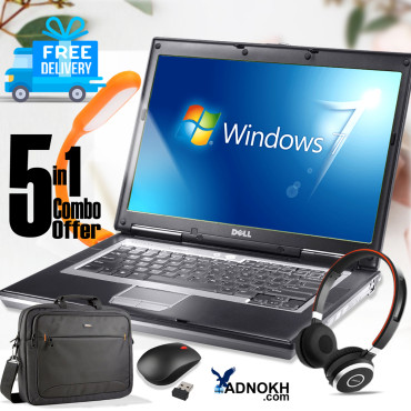 5 In 1 Combo Offer, Dell Latitude D620, 2gb Ram, 160 HDD, 12, Inch Led Display, Windows 7 , Laptop Bag, Mouse, Headset, Usb Led Light, DL097