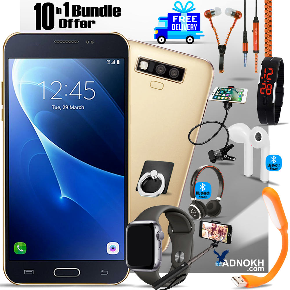 Mega 10 In 1 Bundle Offer, Shukran Neo Smartphone With 4G, Android 7.0, 4.0 Inch Hd Lcd Display, I7 Bluetooth Earpod, Mobile Bed Holder, Selfie Stick, Maxon Headset, Digital Led Band Watch, Usb Led Light, Mobile Ring Holder, Zipper, Led Band Watch, AD009
