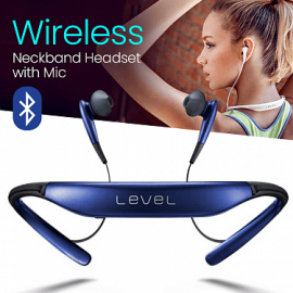 Level U Wireless Bluetooth Neck In-ear Headphones Stereo Neckband Headset with Mic - Assorted Color