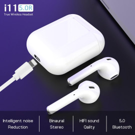 New i11 5.0 TWS True Wireless Bluetooth Stereo Headset with Charging Case, White, TWS11